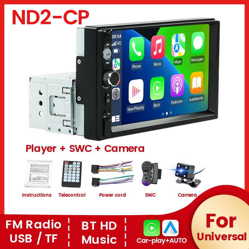 Car Multimedia Player Radio Stereo Player 7 inch For Universal EU Warehouse BT HD Music USB/TF FM Radio Plug And Play All In One: Red