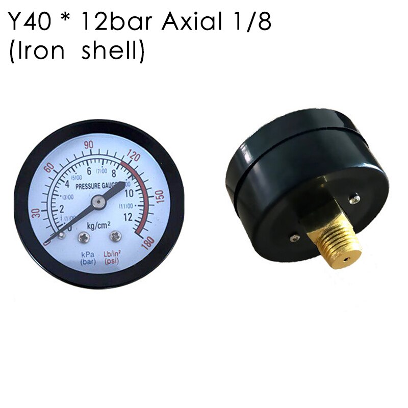 Manometer achterop gemonteerde zwarte luchtcompressor pneumatische hydraulische vloeistof manometer manometer draad 37#: Rood