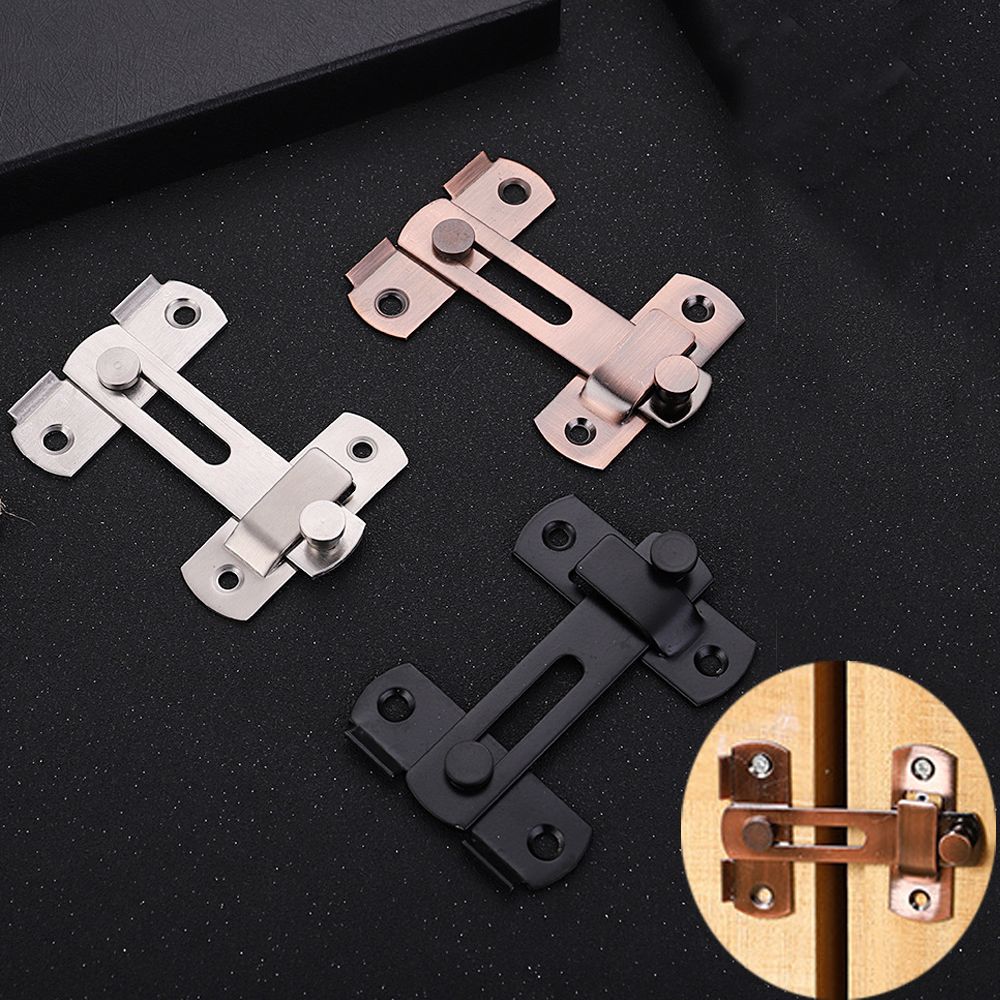 Stainless Steel Straight Lock Buckle Security Hasp Door Bolt Cabinet Catches Window Catch Lock Silent Gate Buckle Padlock Clasp