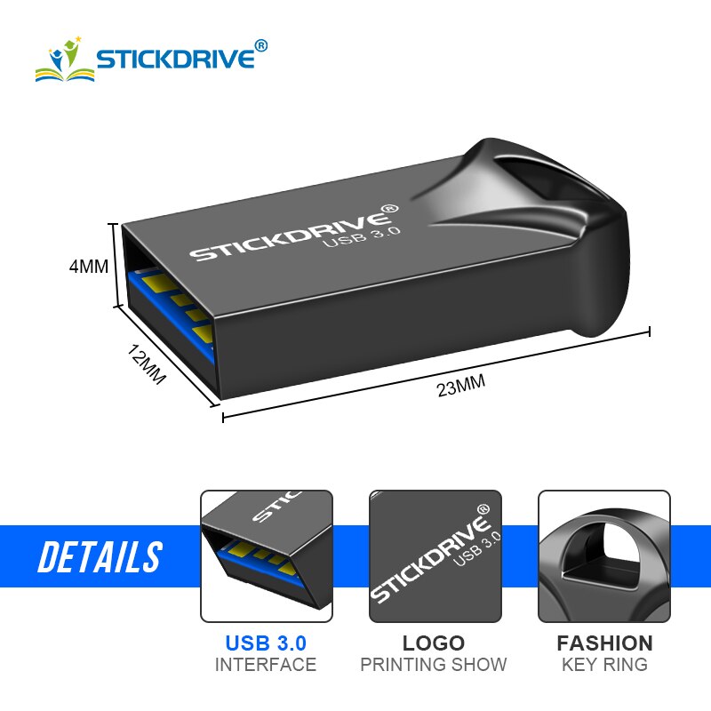 シルバー/ブラックメタルusb 3.0 フラッシュドライブ 32 ギガバイト 16 ギガバイト高速ペンドライブ 64 ギガバイト 128 ギガバイトのフラッシュドライブusbフラッシュ 3.0 キーリングペンドライブ