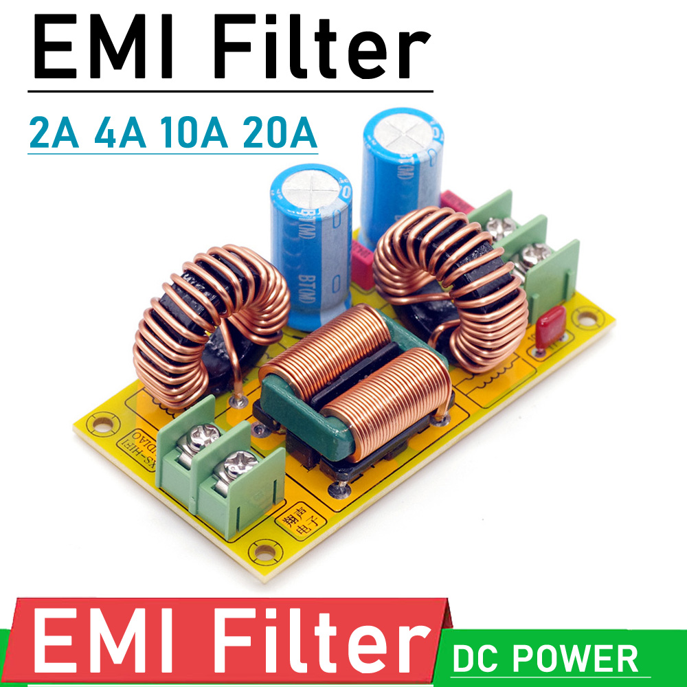 DC LC Filter EMI electromagnetic interference Filter 2A 4A 10A 20A EMC FCC high frequency power Filtering F/ 12V 24V CAR