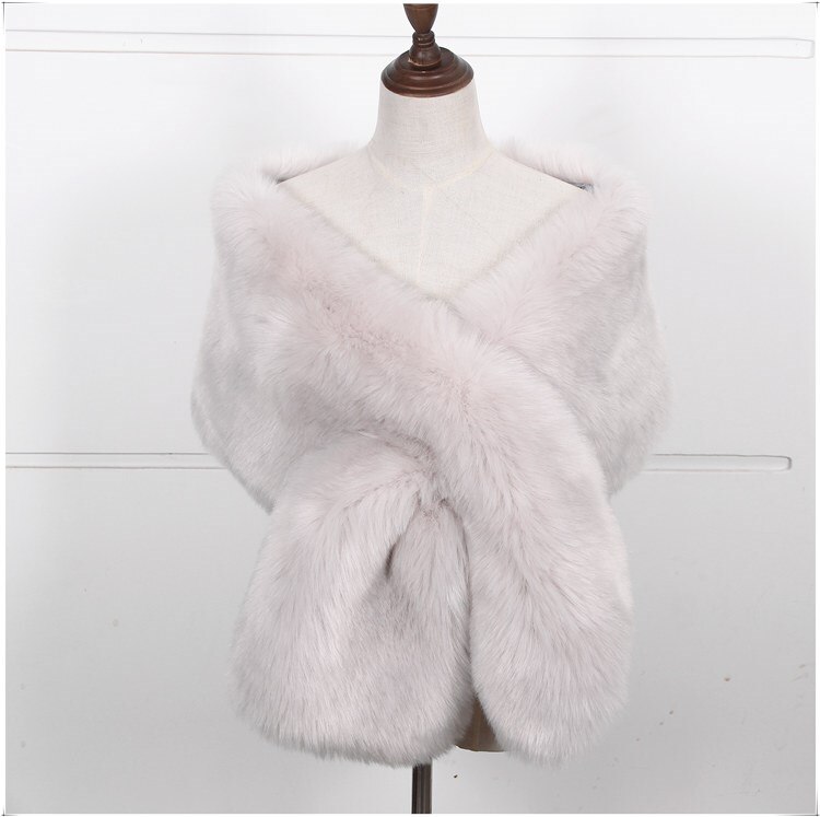 JaneVini Winter Braut Kap Hochzeit Mantel Faux Pelz Stola Weiß Rot Braut Capes Wraps Frauen Formale Kleid Schals Boleros Stolen: Photo Color 2