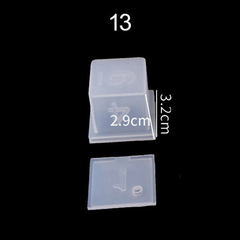 1pcs FAI DA TE Dadi Di Cristallo A Resina Epossidica Stampo In Silicone Arrotondato Multi-spec Digitale Specchio Stampo In Silicone per Strumenti di Creazione di Gioielli: 13