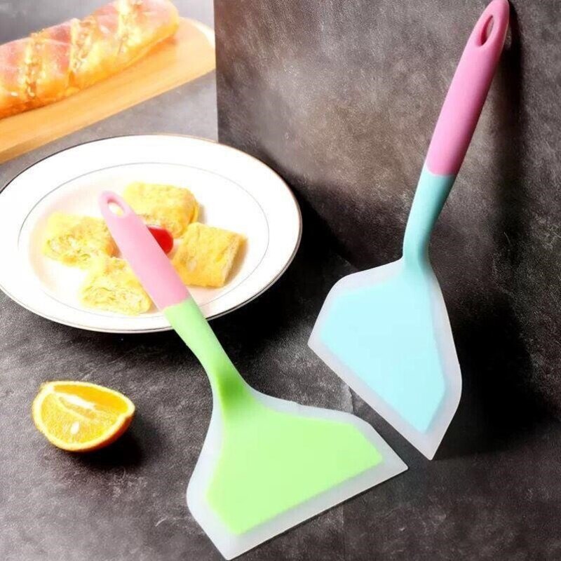 Silicone Kitchen Ware Cooking Utensils Spatula Beef Meat Egg Kitchen Scraper Wide Pizza Cooking Tools Shovel Non-stick
