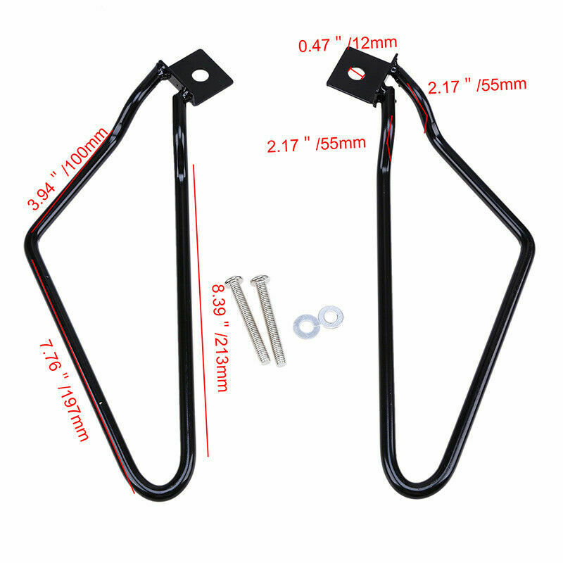 2Pcs Motorcycle Black Saddle Bag Support Rod Mounting Bracket for Harley Sportster Xl 883 1200Travel Bag Bracket