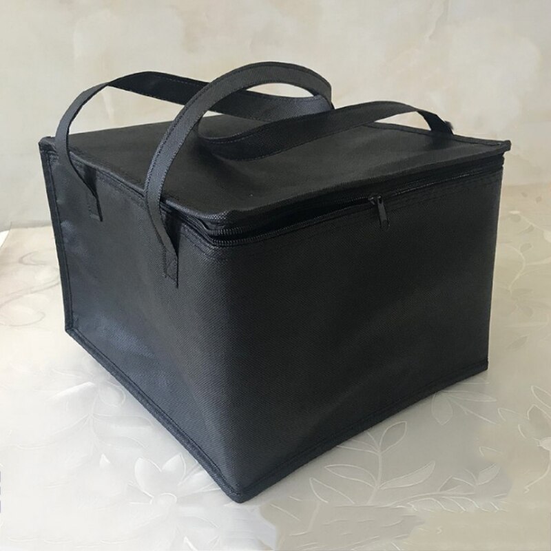 Bolsa de refrigerador térmico aislado, bolsas de hielo para pícnic, bolsas térmicas para comida, porta bebidas, bolsa aislante de lata, bolsa de de alimentos: Negro