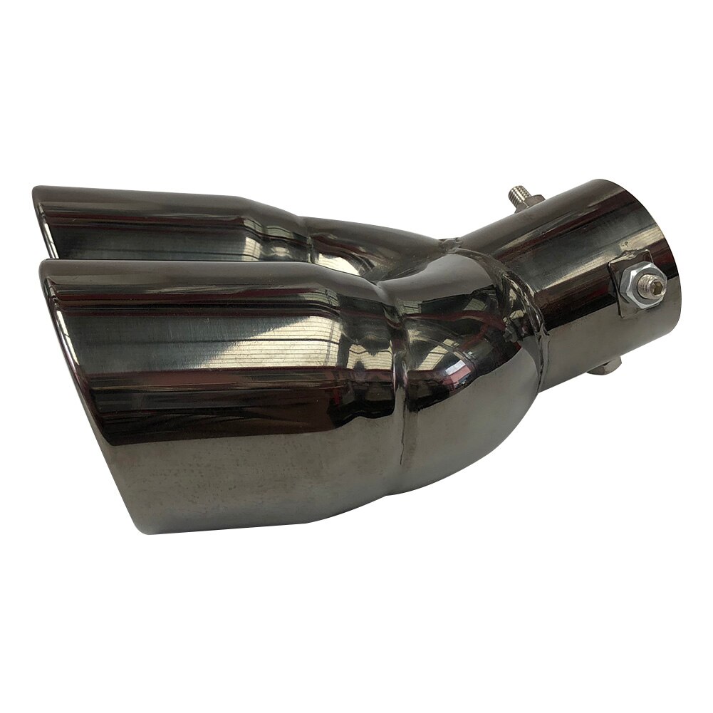 Terminale di scarico universale per auto punta rotonda in acciaio inossidabile coda di automobile posteriore cromato tondo tubo di scarico silenziatore ID 63MM 76MM