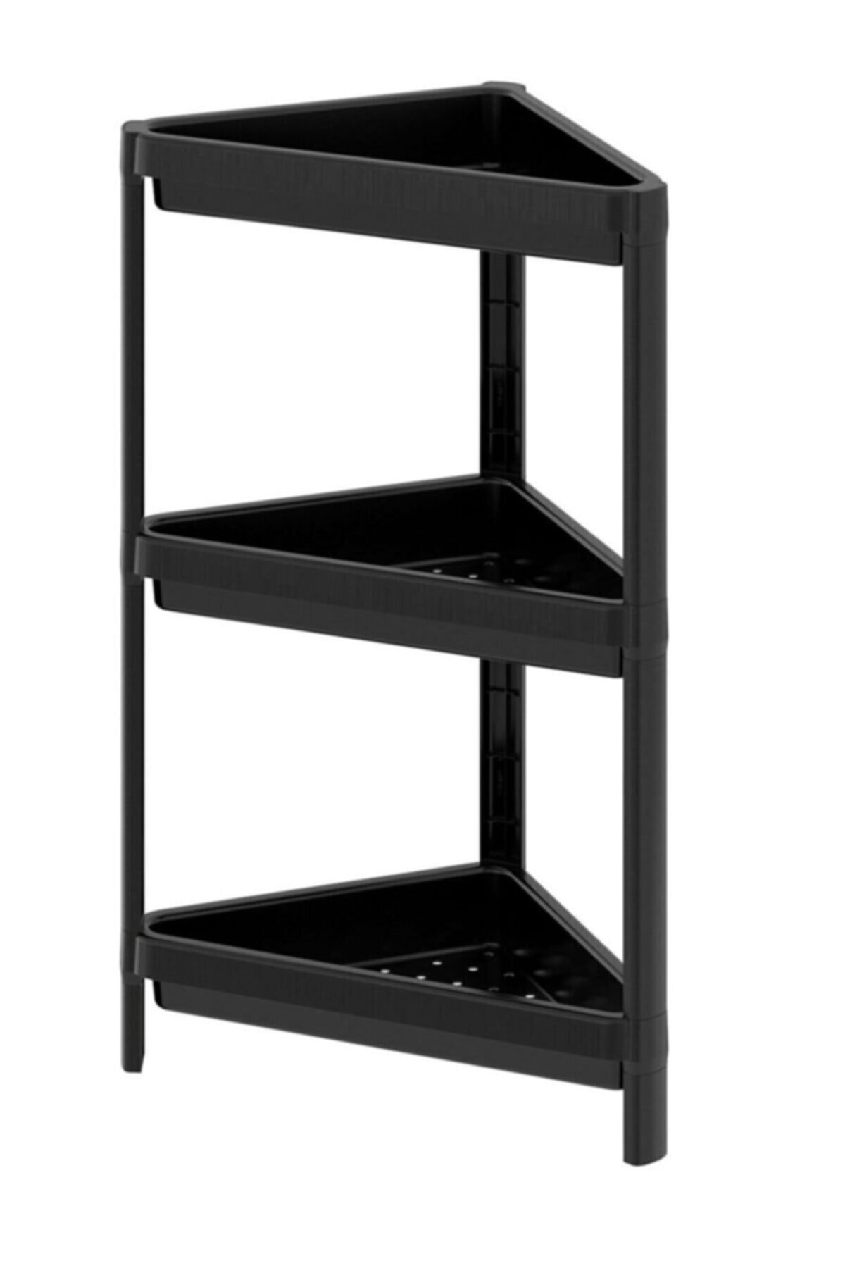 3 tiers Square Bathroom Rack Black Multi-Purpose Black Rack Unit Generation organizer bathroom shelf multi-purpose layer cabinet düzenceyici