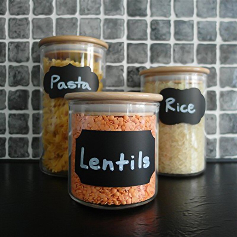 8pcs/sheet Kitchen Stickers Multi-shape Kitchen Labels Chalkboard Blackboard Stickers Party Wedding Decals Self-Adhesive Sticker