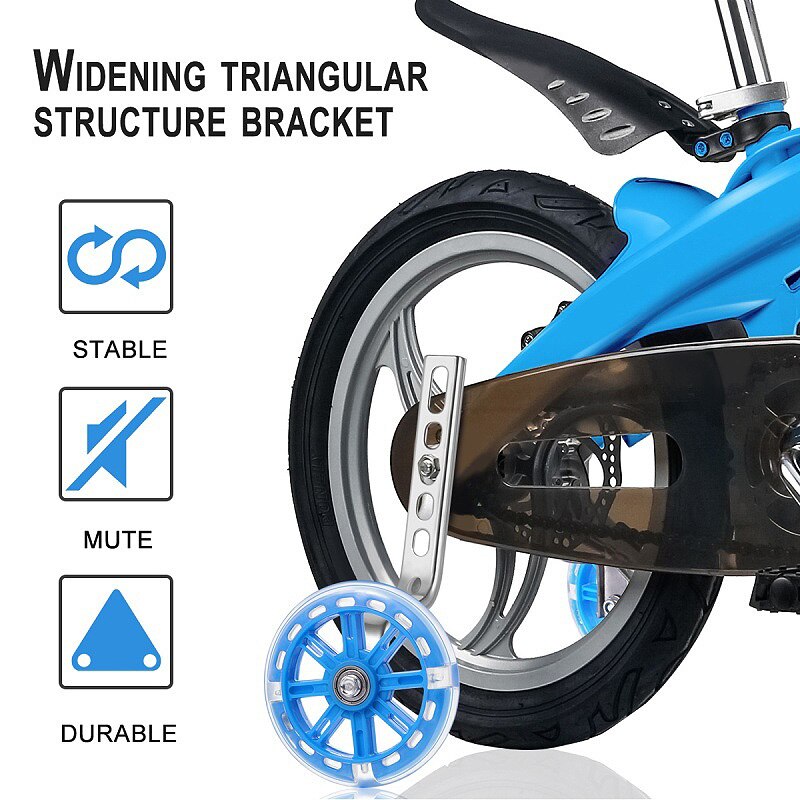 2 Stuks 4.5Inch Gloeiende Verstelbare Fiets Wielen Fiets Stabilizer Extra Training Wielen Voor Peuters Kinderen Kids