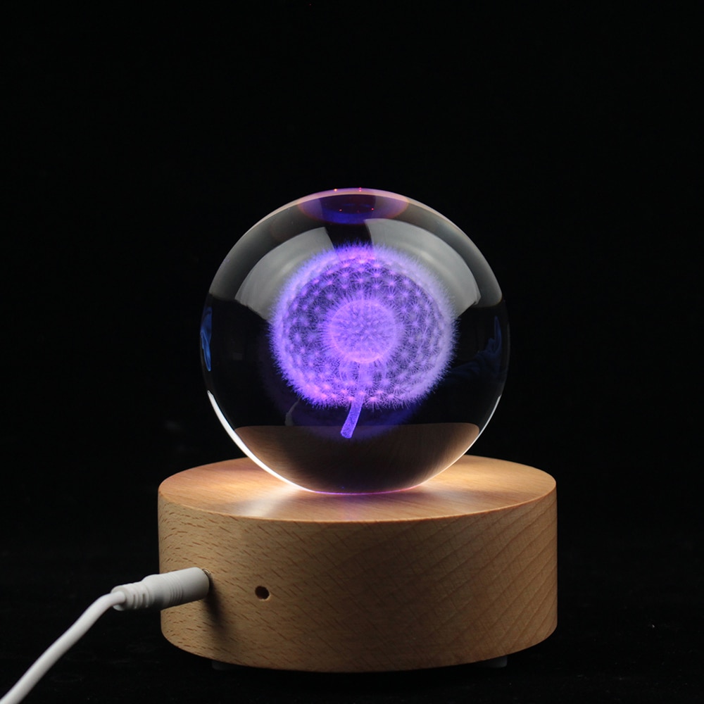 Base de Luz Led de madera para bolas y cubos de cristal, coloridas, de lujo, 100mm