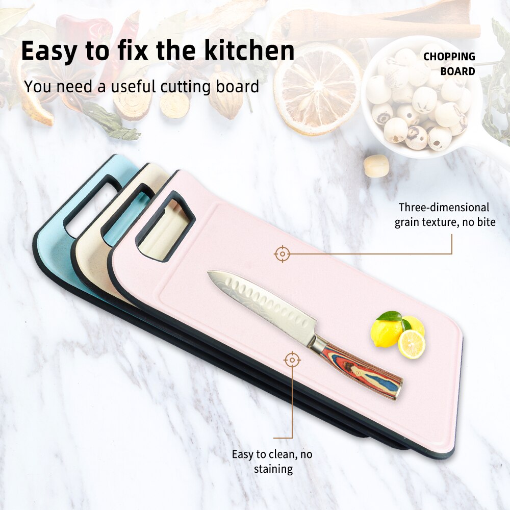 XYj Kitchen Cutting Chopping Board Can Hung Anti-Overflow And Anti-Slip Double-Sided Cooking Tools Wheat Straw Cutting Board