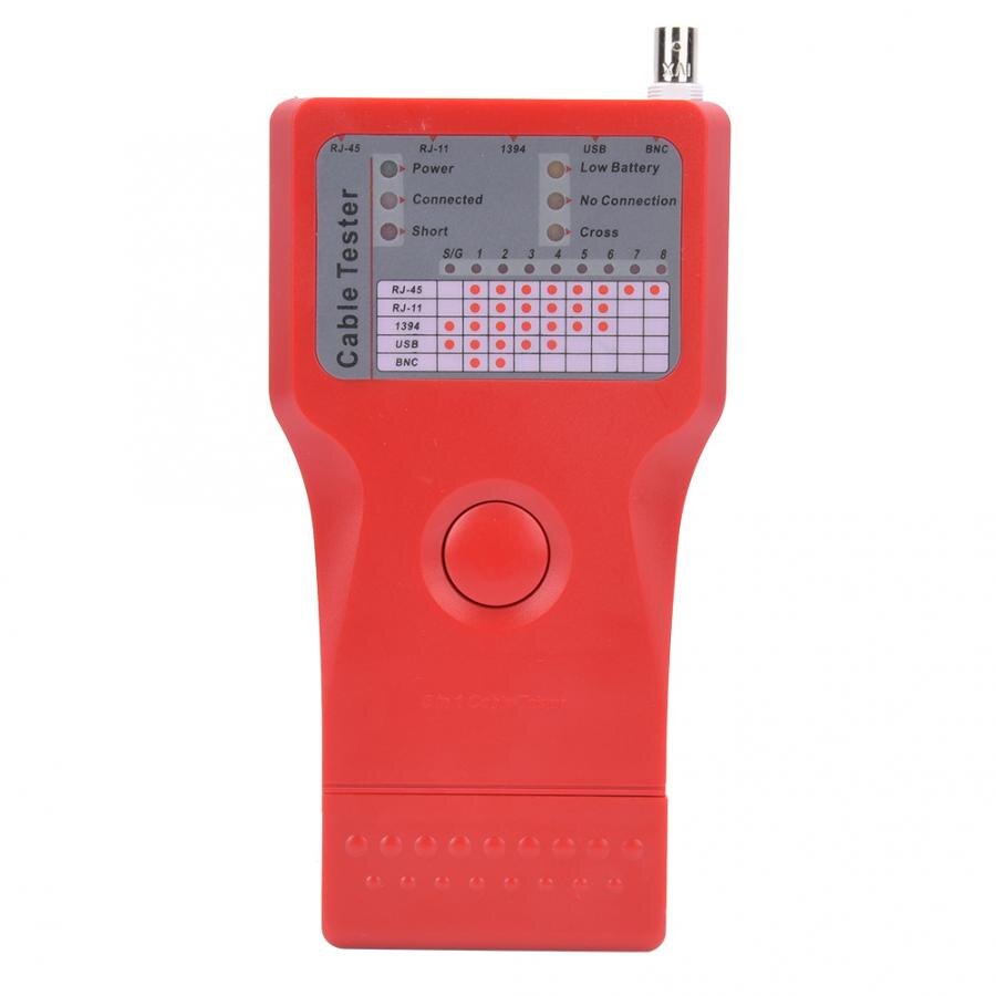 5-In-1 Multi-Functional Network Cable Tester 1394 Line Tester BNC Meter with Remote Unit Network Cable Tester