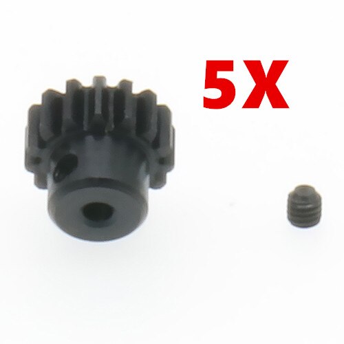 1/5/10/20/Pcs Staal Rondsel Motor Gears 15T Voor 1/18 Wltoy A959 a969 A979 K929 15 Tanden A580058 Modulus 0.7 Upgraded Onderdelen: 5 sets black