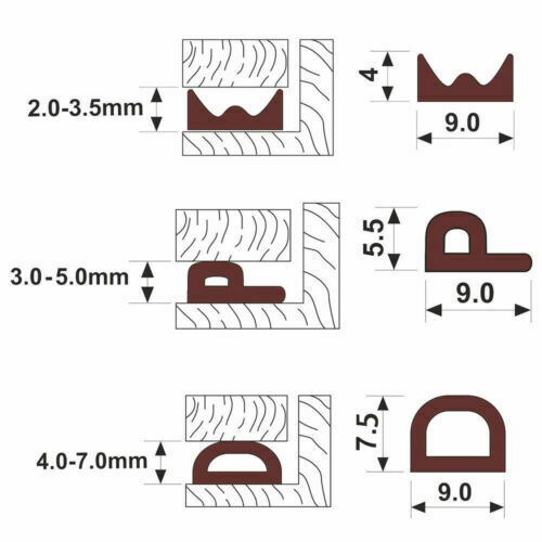 5M D Grijs Autodeur Venster Trim Edge Moulding Rubber Afdichting Seal Strip