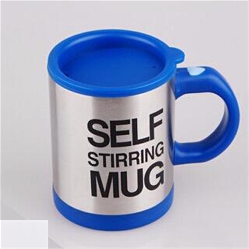 Własna mieszanie kubek kawy kubki elektryczny mleka w proszku mikser automatyczne własny kubek robić mieszania mieszania kubki robić picia z pokrywką: Niebieski