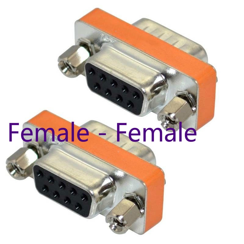 Mini Null Modem DB9 Female Male Plug Adapter Gender Changer Cross