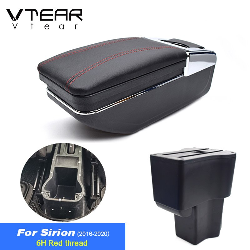 Vtear For Daihatsu Sirion Armrest Interior Center Console Storage Box Arm Rest Car-Styling Decoration Accessories Parts: 16-20 6H Red