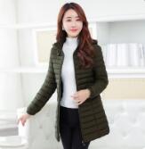 Leichte Baumwolle Lange Parkas Einfarbig Langarm Winter warm Plus Größe Weibliche gepolstert Mantel ZO1777: Grün / 6XL