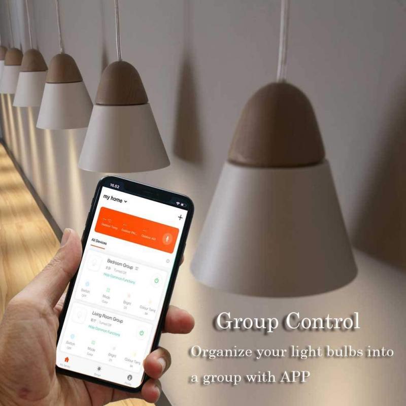 1 stk  gu10 wifi smarte led pærer rgbw 5w lamper lampada app fjernkontroll dimbare lyspærer fungerer med alexa/google/ifttt