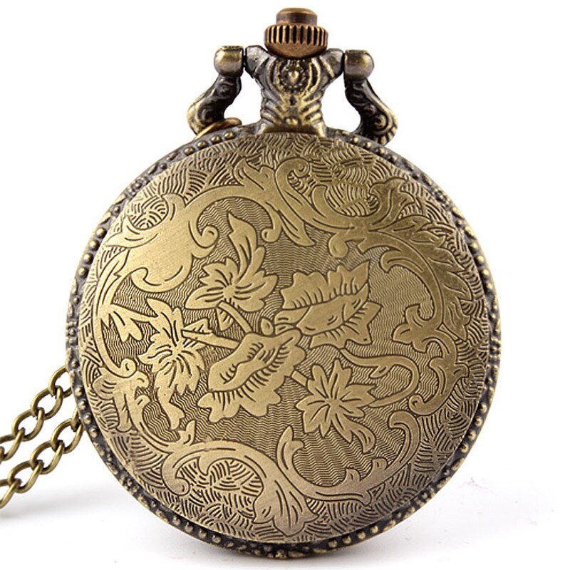 Reloj de bolsillo de cuarzo estilo antiguo para pesca de bronce, interesante Vintage, reloj de bolsillo de cuarzo con aros para hombres y mujeres P108