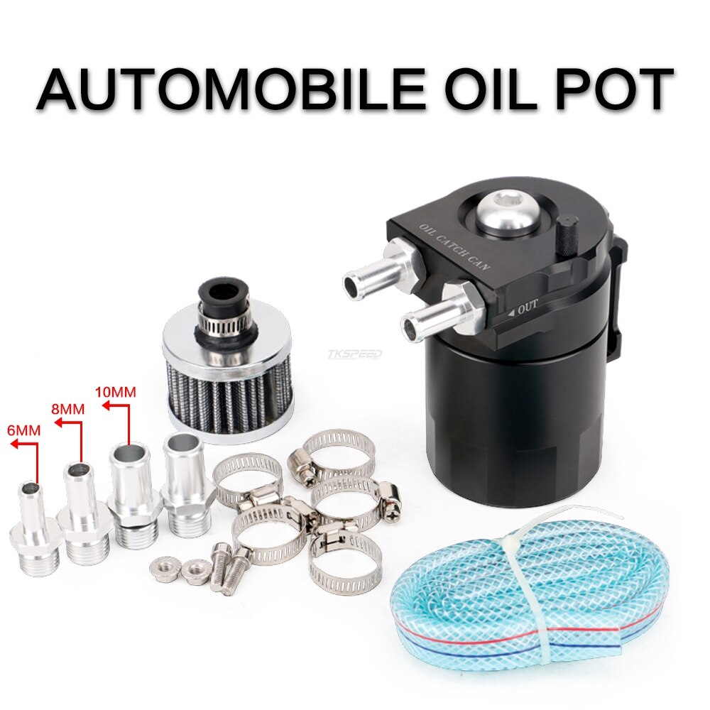 SPEEDPARK Universal Breather Tank & Oil Catch Can Fuel Tank With Breather Filter Universal Oil Filter Aluminum Alloy