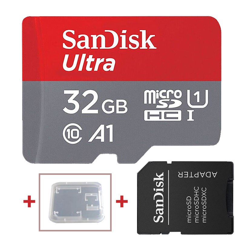 100% Original Sandisk Micro SD Card Class10 TF card 16gb 32gb 64gb 128gb memory card 512gb 256gb tarjeta micro sd for samrtphone: 32GB-Adapter