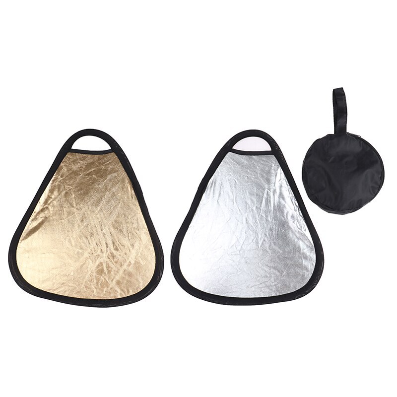 2in1 30Cm Goud/Zilver Draagbare Vouwen Handheld Foto Reflector Met Tas Voor Thuis Met Draagtas