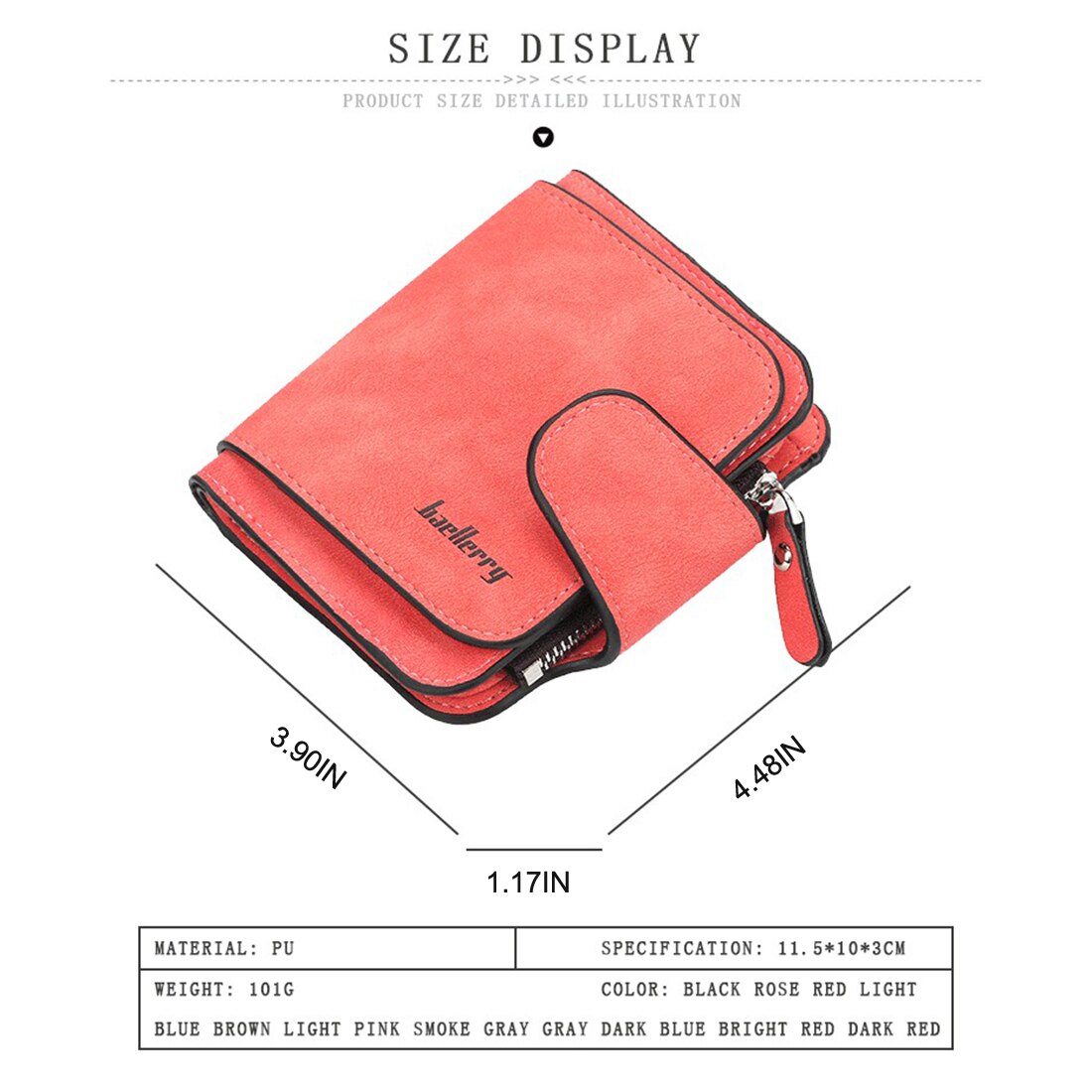 Small Female Coin Purse Short Purses Lady Letter Snap Zipper Card Holder Clutch Wallets Solid Vintage Matte Women Wallet