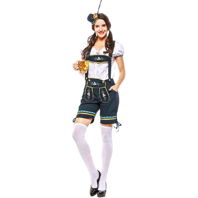 Traje de bávaro Oktoberfest hombres alemanes cerveza Wench disfraces mujeres fantasía cerveza camarero de Cosplay traje para la pareja