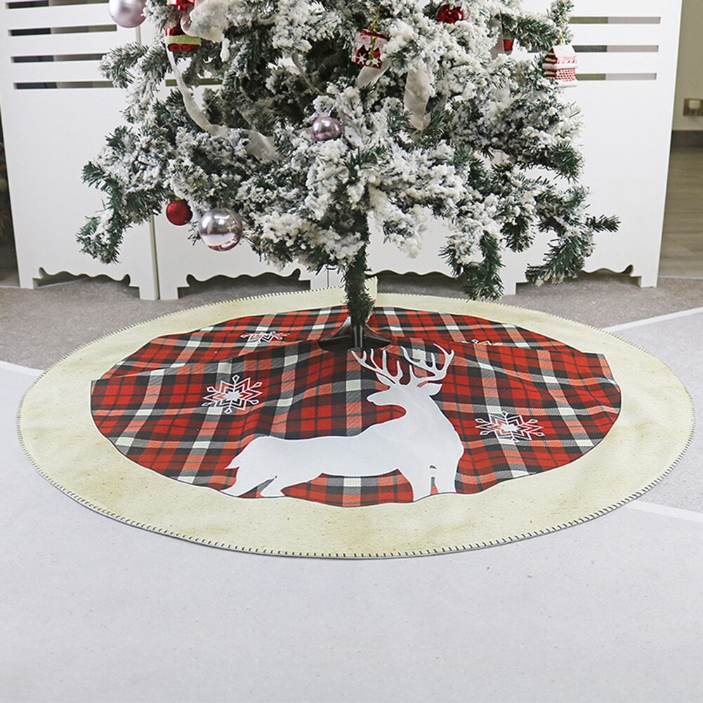 Kerstrok rond elandpatroon non-woven kerstboomrokhoes vloerkleed kerstdecoratie woondecoratie feestbenodigdheden