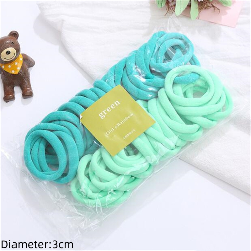 50 Uds. Banda elástica negra para el cabello, lazos, colets, coleteros, resortes, accesorio de goma para niñas y mujeres, conjunto de soporte para coletas sin daños: Azul