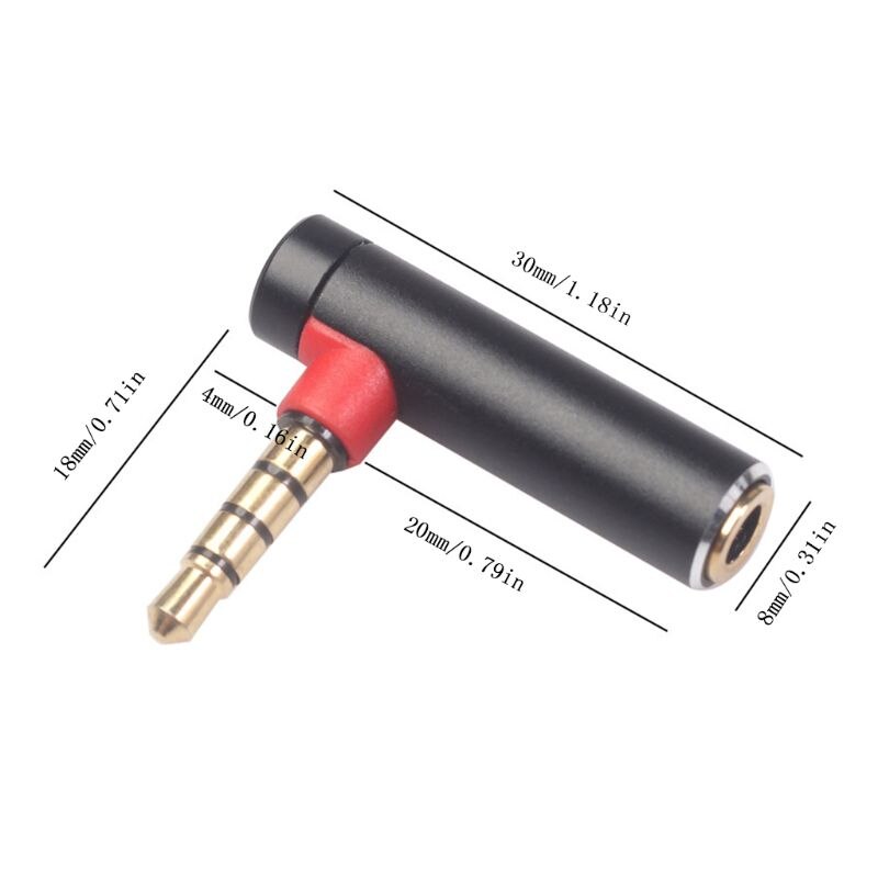 Adaptador macho a hembra de 3,5mm, convertidor de ángulo recto de 90 grados, conexión de codo en forma de L, Cable de auriculares