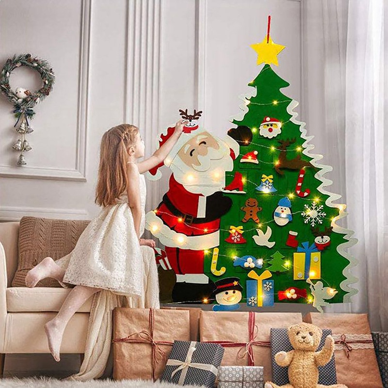 Lapset itse huopa joulukuusi joulukoristeet kotiin navidad vuosi joulukoristeet joulupukin joulupuu