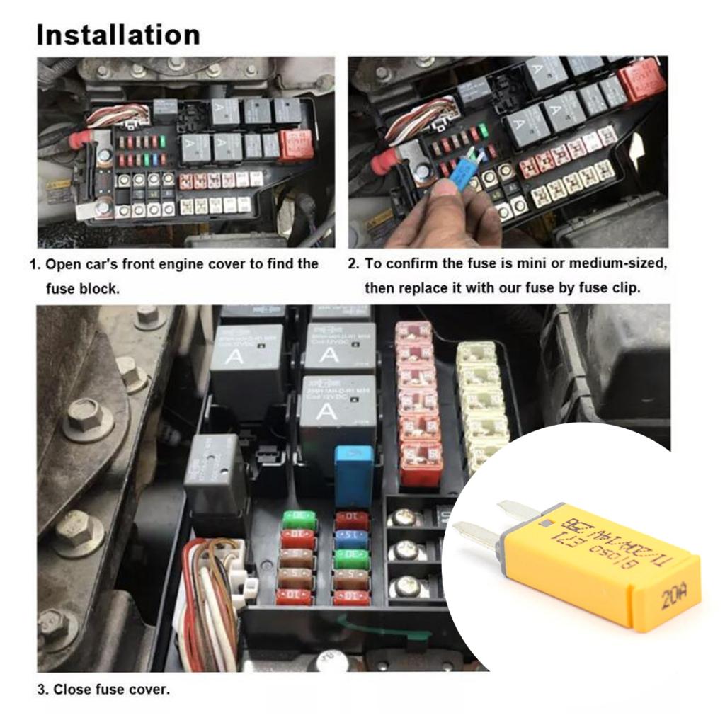 20A 14V DC Car Vehicle Mini Blade Fuse Reset Circuit Breaker Protector F442