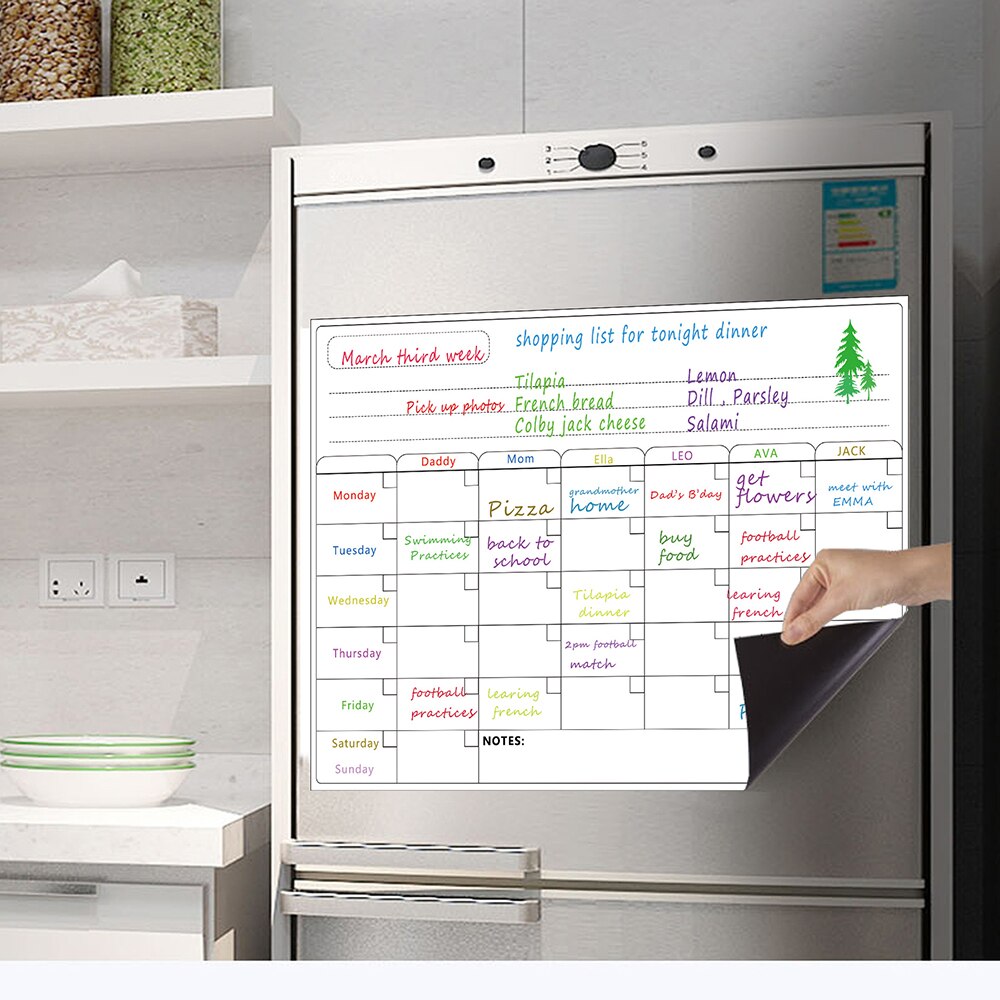 Magnetic Dry Erase Board Calendar Whiteboard Refrigerator Stickers Kitchen Fridge White Board for Schedule Daily Planner List