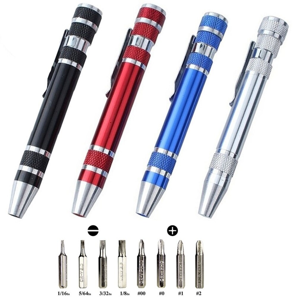 Multi-function Screwdriver Tool Pen Aluminum Alloy Screwdriver 8-in-1 Precision Set Convenient Repair Tools Multifunction Repair
