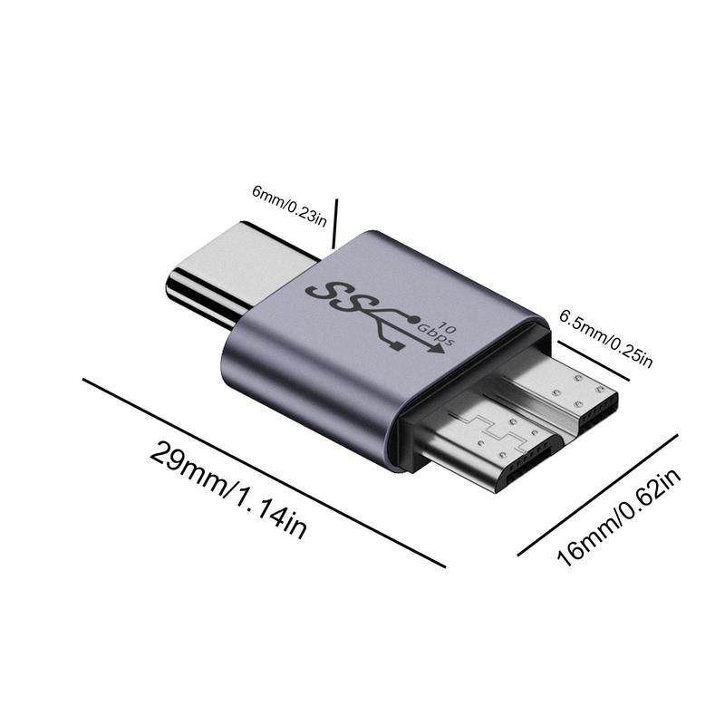 Micro B USB C 3.0 Male to Type C Female Adapter Type-C USB3.0 Micro B Connector for External Hard Drive Disk HDD Cable Adapter