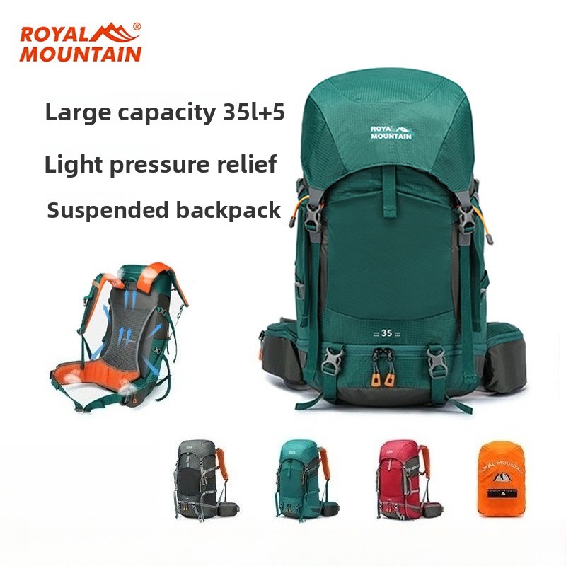 35L Camping Backpack Travel Bag For Men Large Capacity Outdoor Sport Trekking Hiking Mountaineering Shoulder Bag with Rain Cover