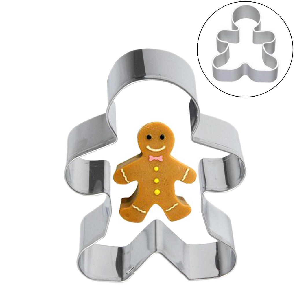 1 Pcs Kerst Cookie Cutter Gereedschap Aluminium Gingerbread Mannen Vormige Biscuit Mold Keuken Cake Decorating Gereedschap
