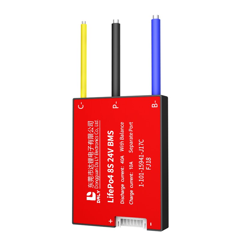 Daly BMS lithium battery pack seperate port with balance 8s bms lifepo4 24V 15A 20A 30A 40A 50A 60A 80A 100A 120A 150A for solar