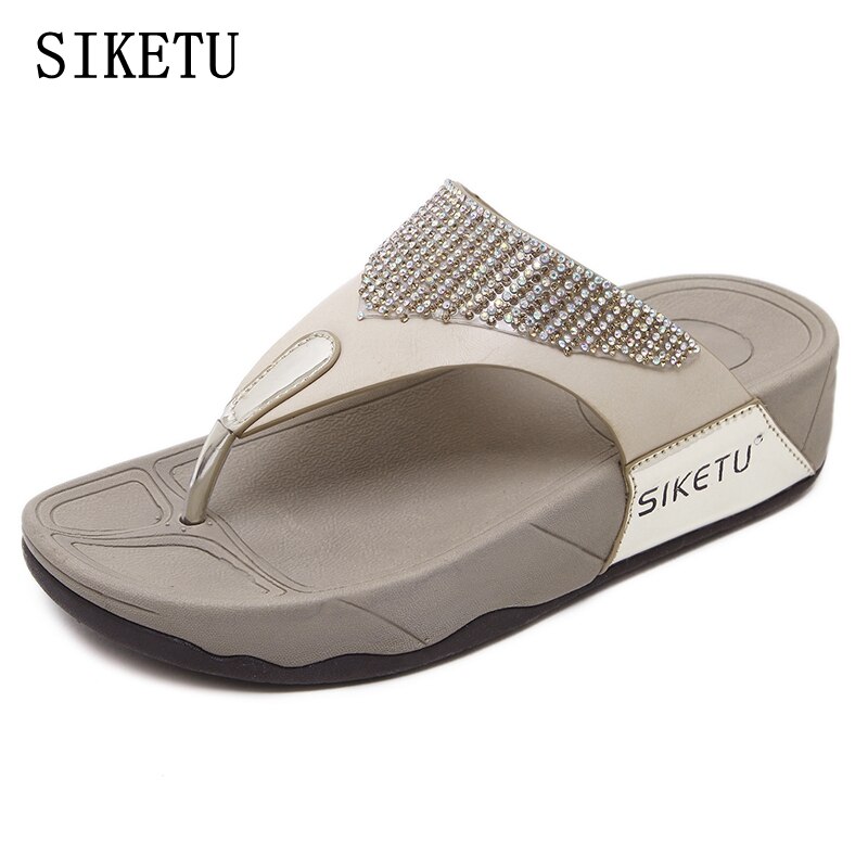 SIKETU été femmes chaussures doux chaussons pour femmes diamant antidérapant confortable grande taille femme pantoufles femmes sandales