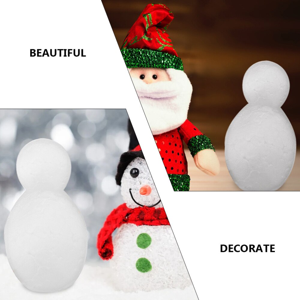 4 Pcs Snowman Modeling Decor DIY Painting Styrofoam Craft Styrofoam Crafts