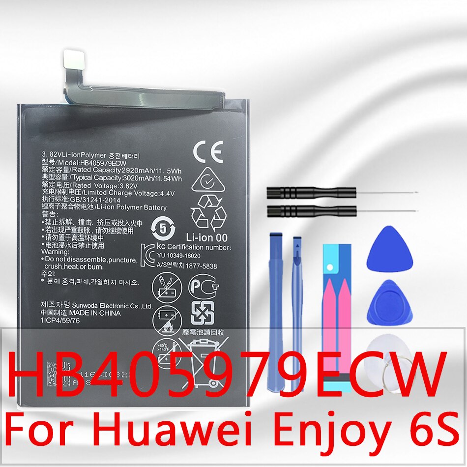 Batería HB405979ECW para Huawei Honor 9 7S 7A Pro 6A 6C 8A Y5 8C 5X 4X 6 7i V8 Enjoy 7 Plus AUM-L29 DUA-L22: For huawei Enjoy 6S