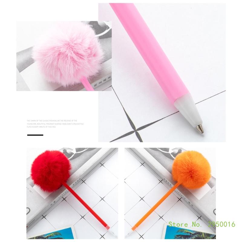 10 Pieces Plush Ball Ballpoint Pen Funny Writing Pen Smooth to Write Christmas Stocking Fillers for Student Kid Reward