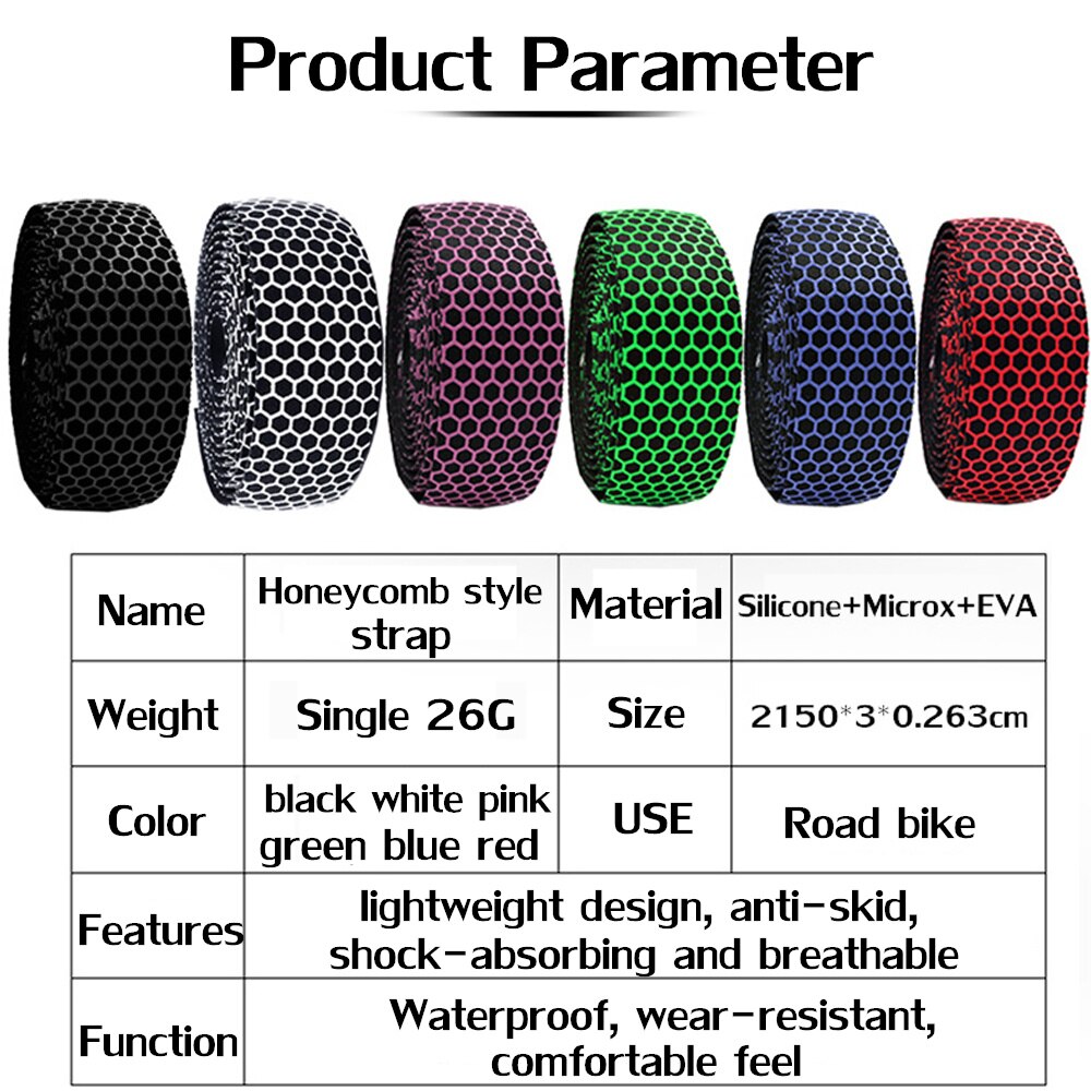 MOTSUV Bicycle Handlebar Tape Road Bike Silica Gel Tape EVA Soft Breathable Bike Bar Tape Fixed Gear Belt Bicycle Accessories