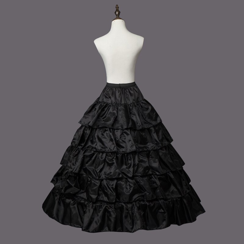 4 Reifen 5 Schichten Ballkleid Unterröcke Schwarz Petticoat Krinoline Unterrock Großen Rüschen Hochzeit Zubehör Tüll Unterröcke: Schwarz