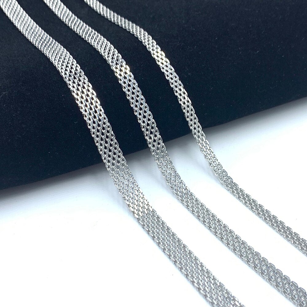 Mesh Stainless Steel Bracelet Necklace for Women 4mm 6mm 8mm Width Chokers Necklaces