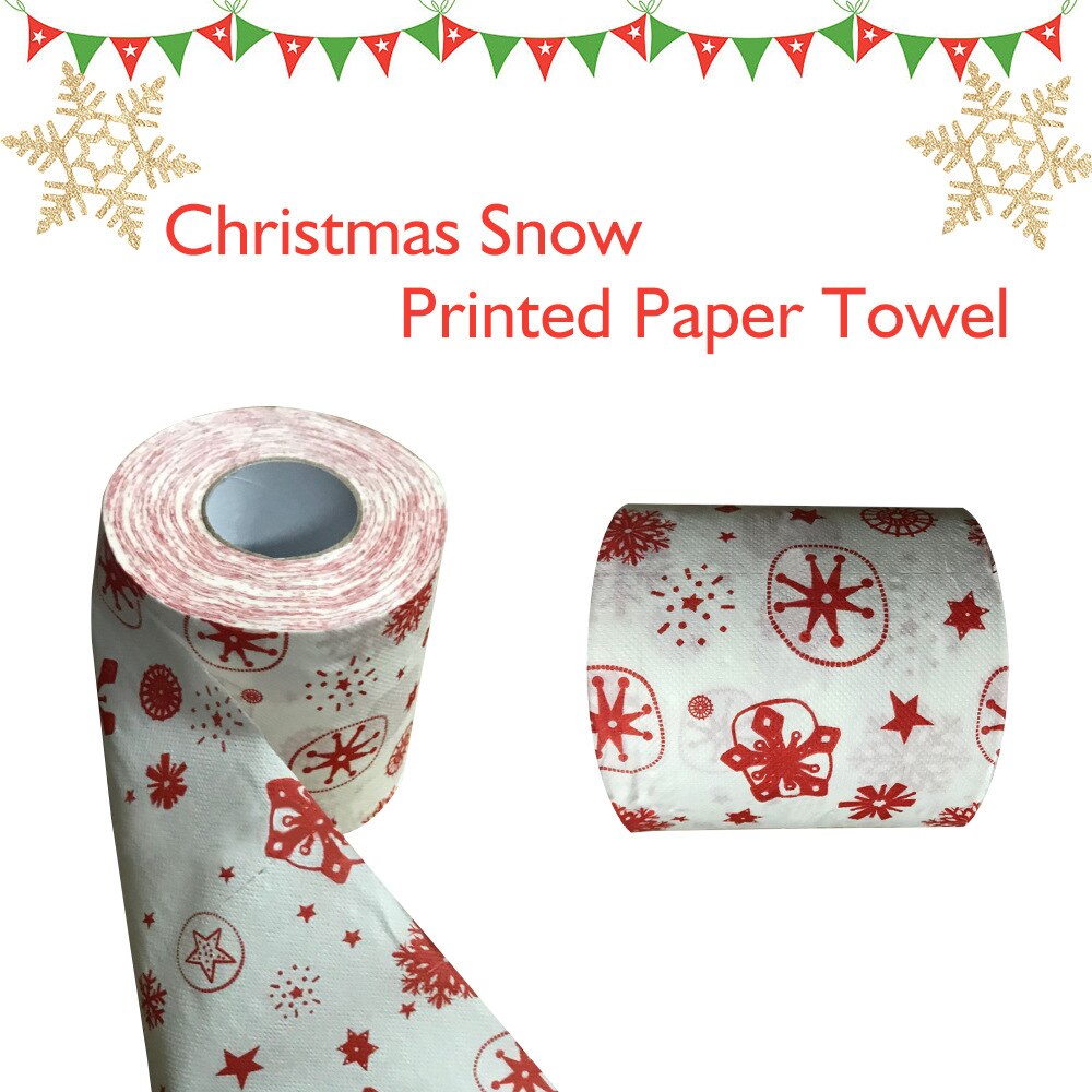 Noël rouleau de papier toilette maison père noël bain rouleau de papier toilette fournitures de noël décor de noël rouleau de tissu 10*10cm