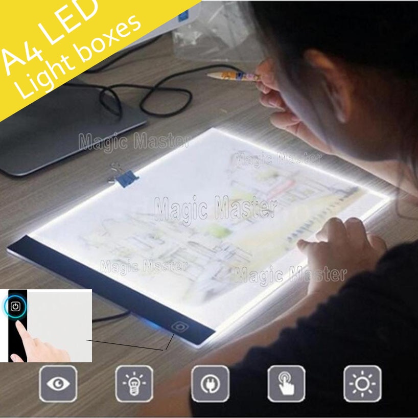Dimbare LED Grafische Tablet Schrijven Diamant Schilderen Tool Lichtbak Pads Digitale Tekening A4 Kopie Tablet Daimond borduren